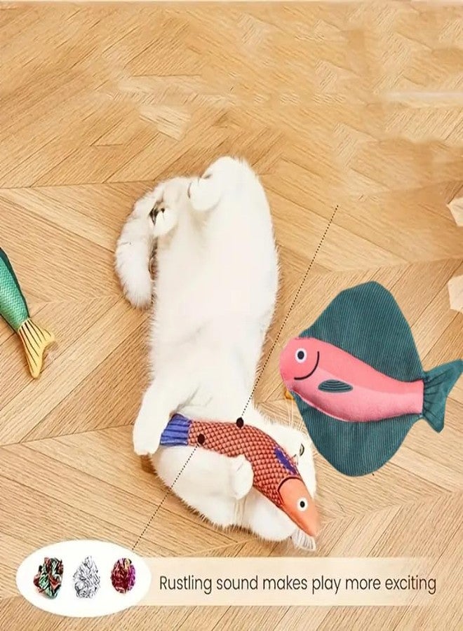 KittuPet Catnip Toy,2 Pcs Cat Fish Toy, Cat Chew Toys, Soft and Durable Catnip Crinkle Sound Toys, Cat Teething Toys, Plush Cartoon Kitten Teething Interactive Toy for Cats Any Random Color - Image 2